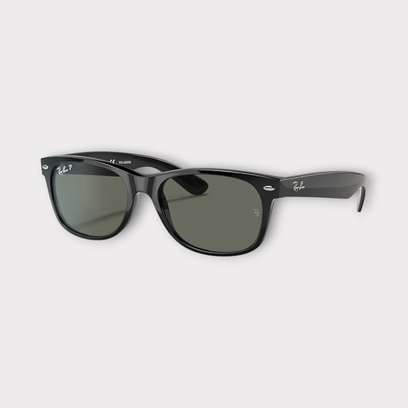 Ray-Ban New Wayfarer Classic Sunglasses in Black Frame, Black Polarized Lens. 58 main image 6